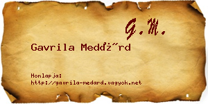 Gavrila Medárd névjegykártya